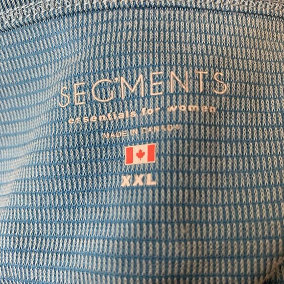 Segments Women’s Sz XXL Blue 3/4 Sleeve Shirt Tencel Modal Polyester Striped - Picture 6 of 7